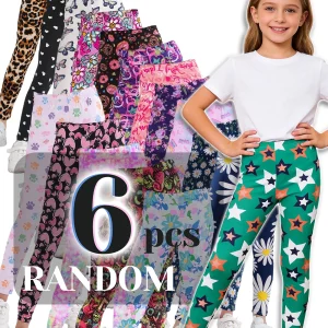 Random 6pcs Girls Stretchy Tight Pants Mix Designs
