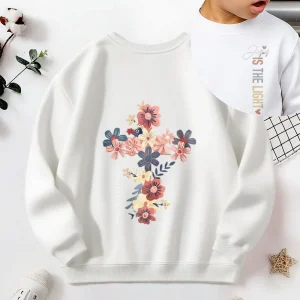 Kids Crew Neck Sweatshirt Jesus Is The Light