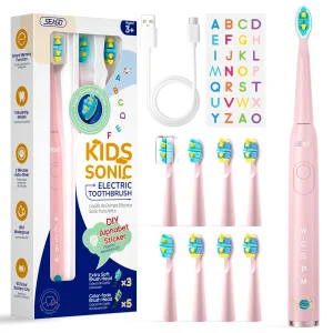 Children Electric Toothbrush with 8 Replacement Heads