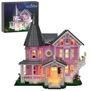 Pink Palace House Building Blocks Set with Lights (1349PCS)