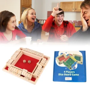 Wooden Classic Dice & Puzzle Game 2-4 Players - Educational