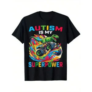 Autism Is My Superpower Short Sleeves T-Shirt for Boys Girls