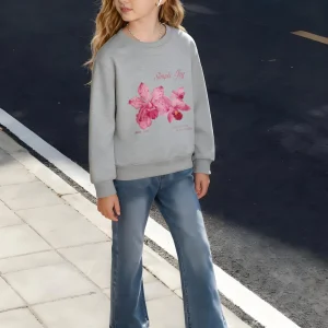 Children's Cotton Sweatshirt Orchid Flower
