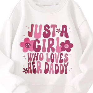 Kids Crew Neck Sweatshirt JUST A GIRL WHO LOVES HER DADDY